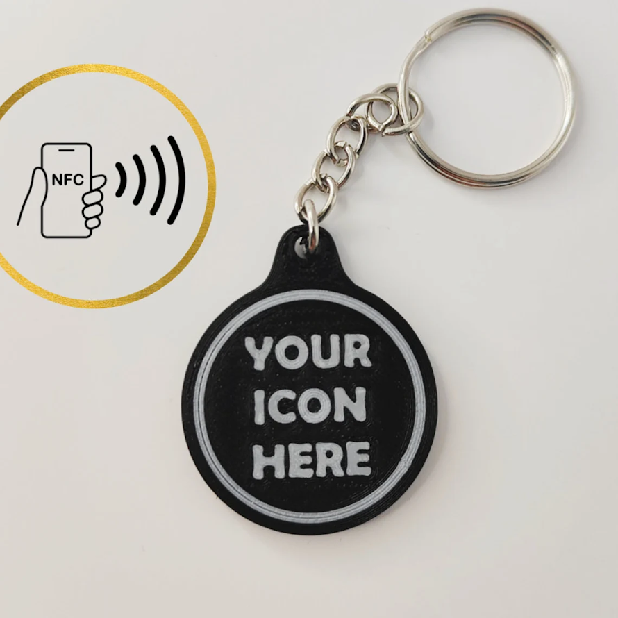 Custom NFC Epoxy Keychain - Black - Share Instantly