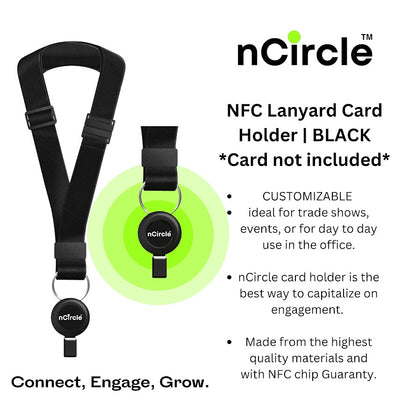 NFC Business Card Holder Lanyard | Black and White* Card not included*