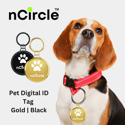 nCircle Pet Digital ID Tag - Metal