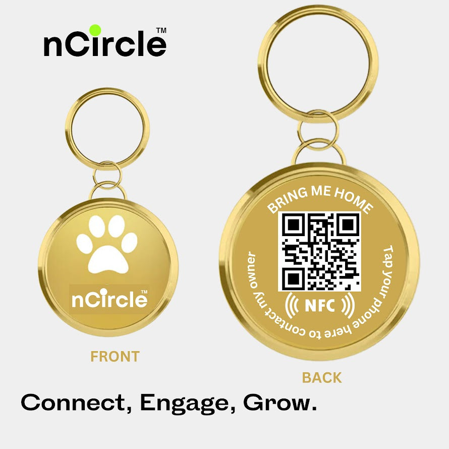 nCircle Pet Digital ID Tag - Metal