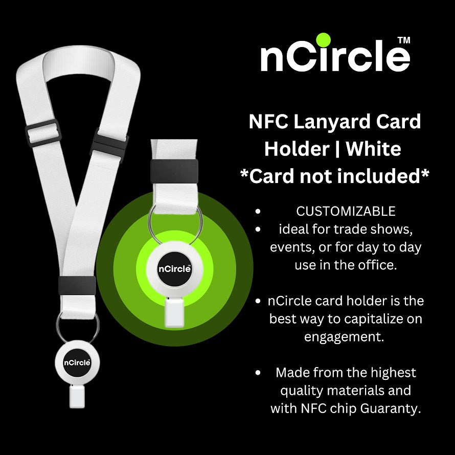 NFC Business Card Holder Lanyard | Black and White* Card not included*