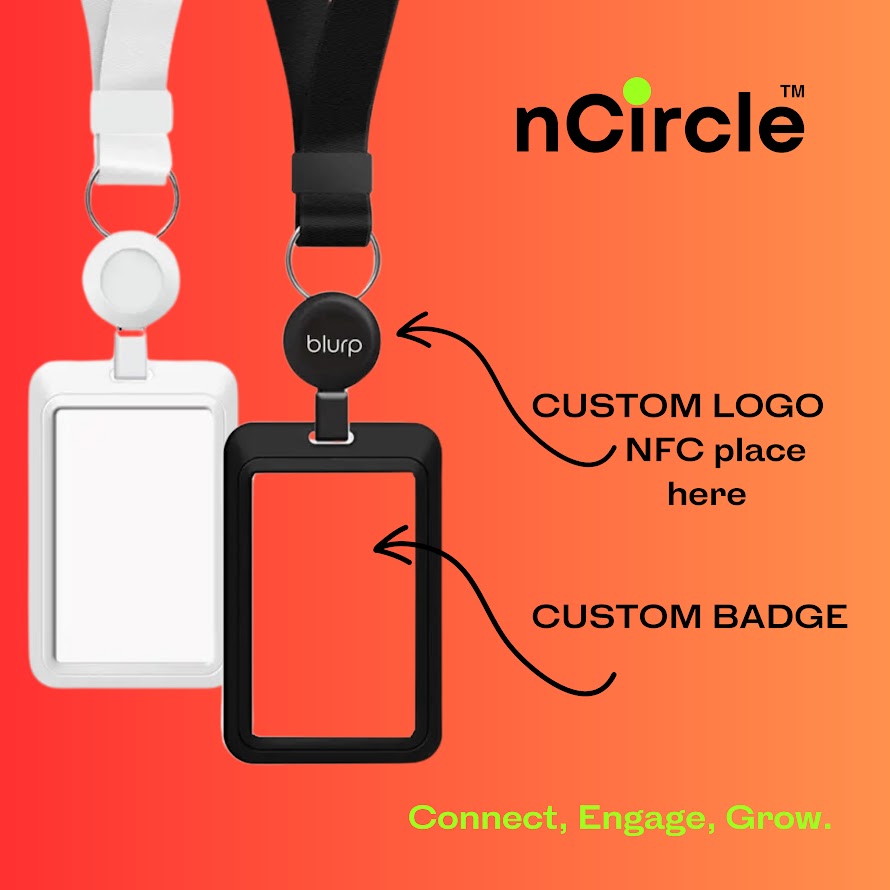 NFC Business Card Holder Lanyard | Black and White* Card not included*