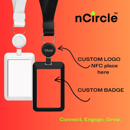 NFC Business Card Holder Lanyard | Black and White* Card not included*